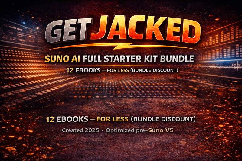 Suno AI Complete Ebook Starter Kit relaunch with beginner guides for prompts, workflow and music creation