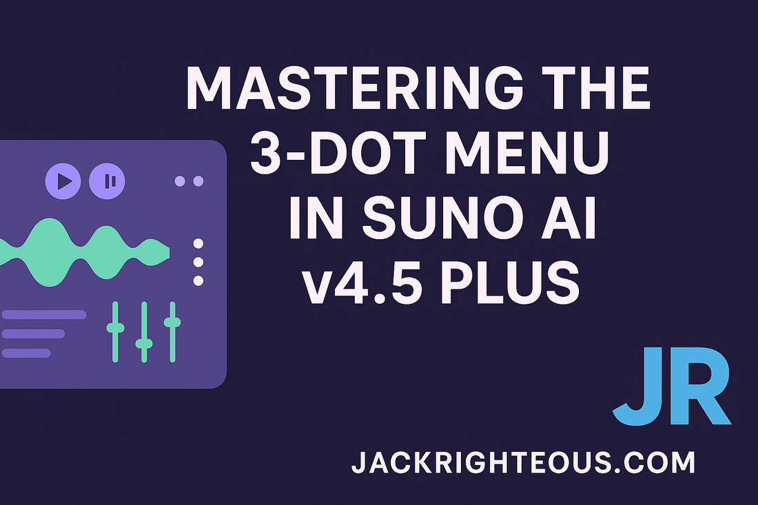 Suno AI v4.5 Plus Song Menu Guide | Jack Righteous - Jack Righteous