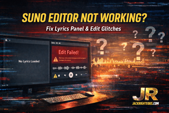 Suno editor troubleshooting guide for blank lyrics panels, editing glitches and lyric-update problems