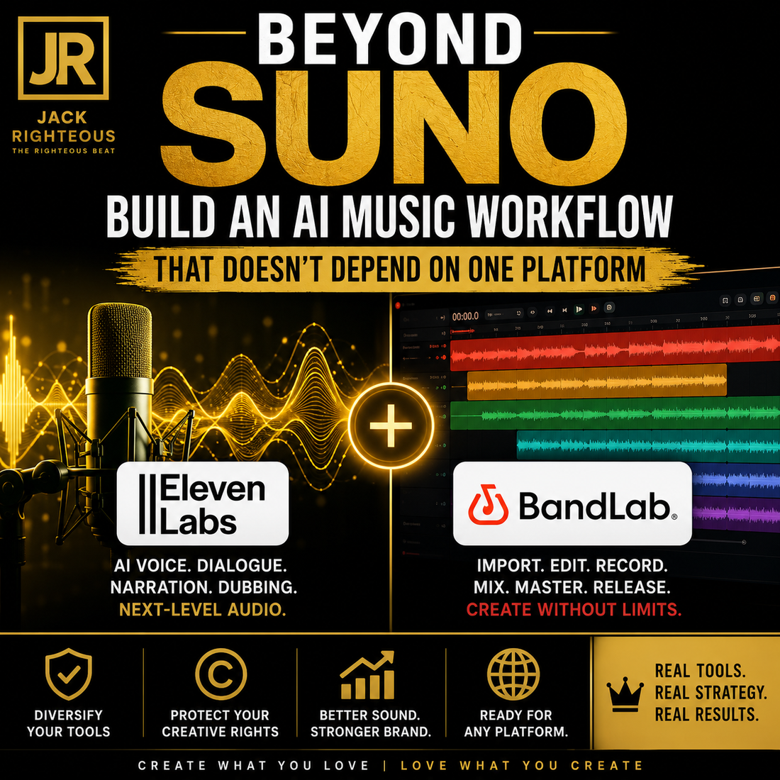 Suno, ElevenMusic, ElevenCreative and BandLab AI music workflow comparison for generation, editing, voice, mixing and mastering