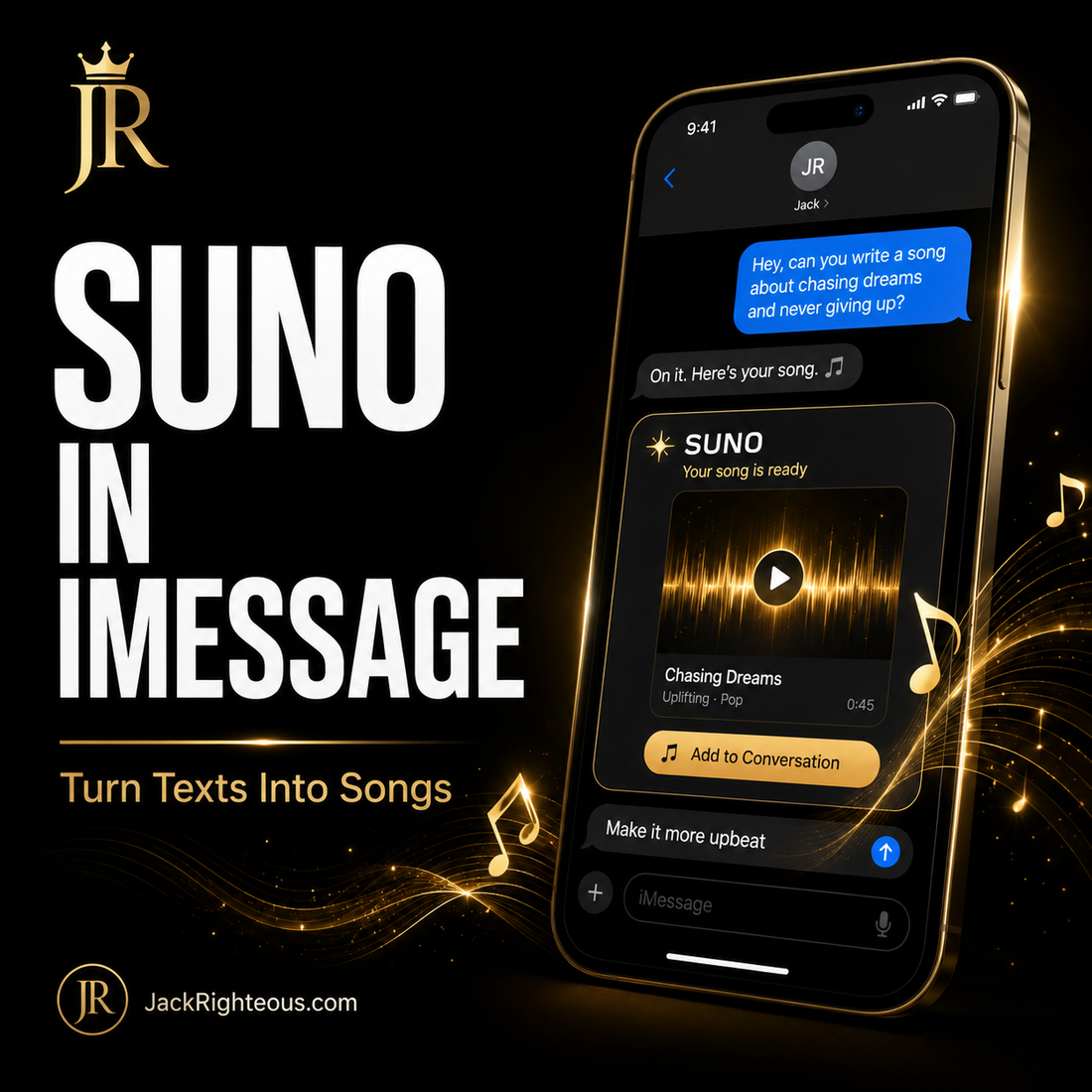 Suno in iMessage guide for turning texts, ideas and conversations into songs from an iPhone