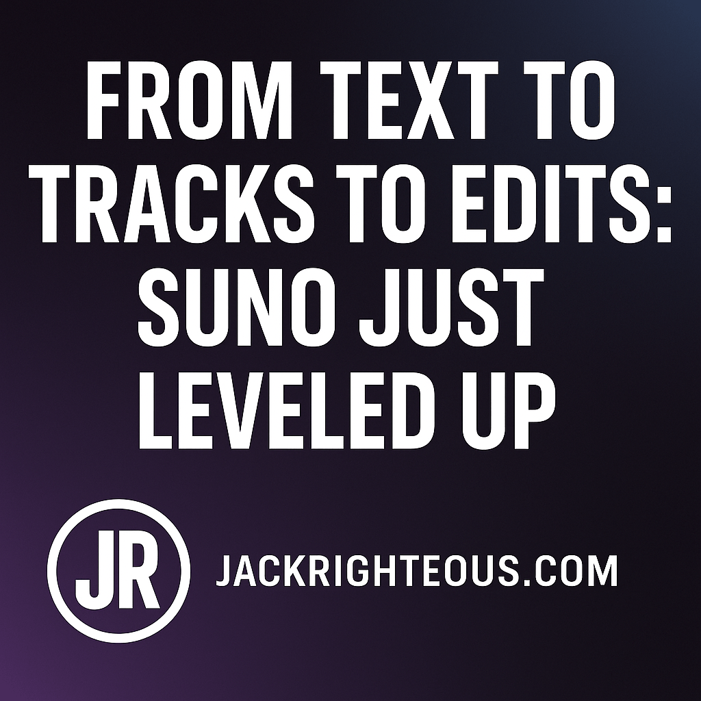 Suno Just Leveled Up with WavTool Editing Power - Jack Righteous
