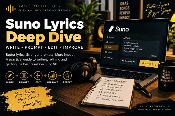 Suno Lyrics Deep Dive — V6 songwriting guide for JackRighteous.com