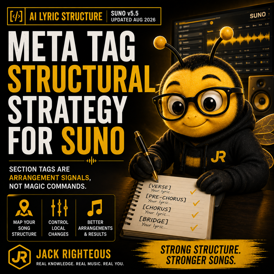 Suno meta tag strategy for using section labels and arrangement cues to guide song structure and transitions