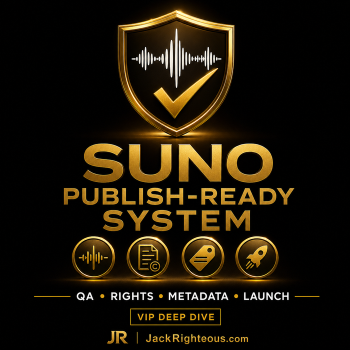 Suno Publish-Ready System for song quality assurance, rights, metadata, documentation and launch preparation