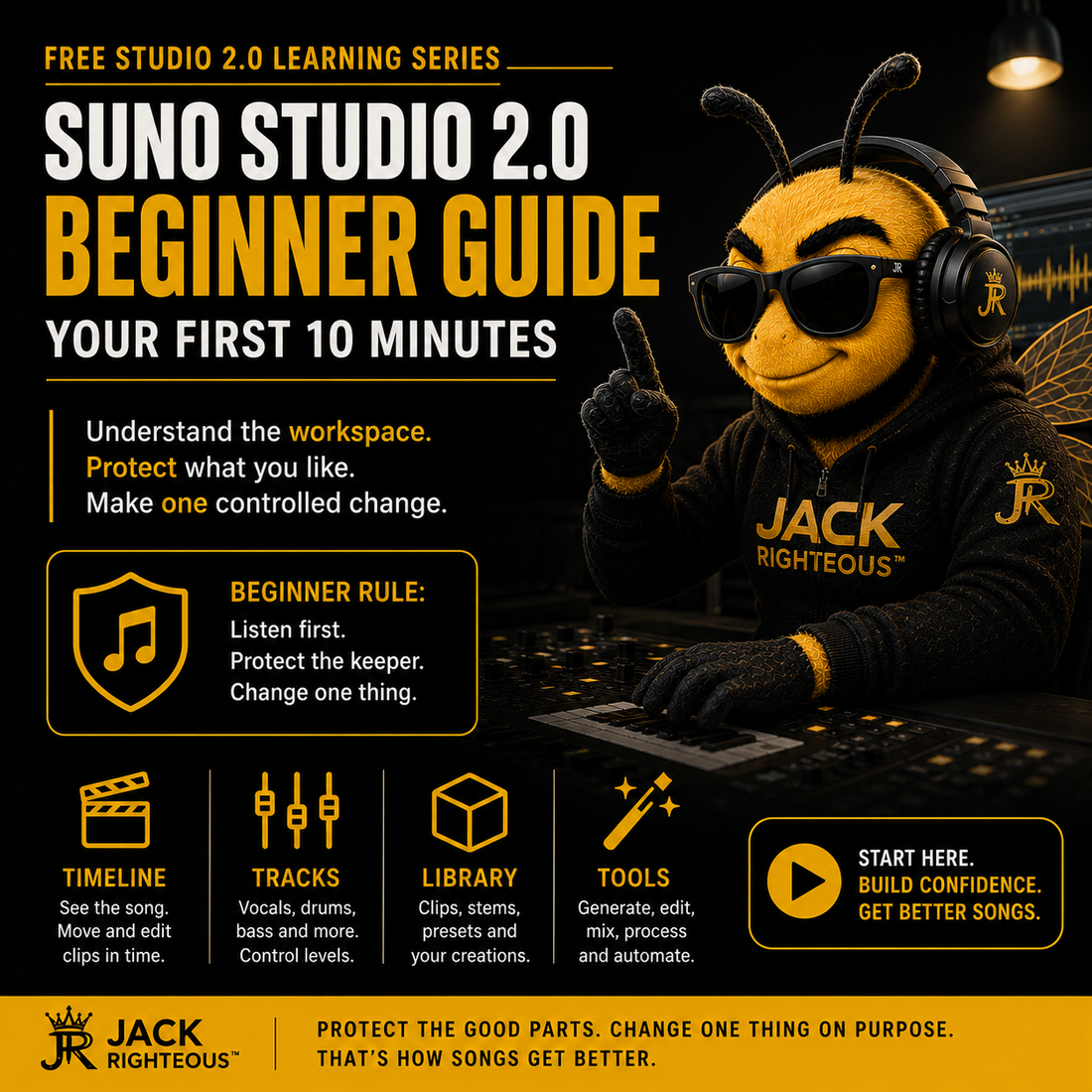 Suno Studio 2.0 beginner guide for learning the essential controls and workflow in your first 10 minutes