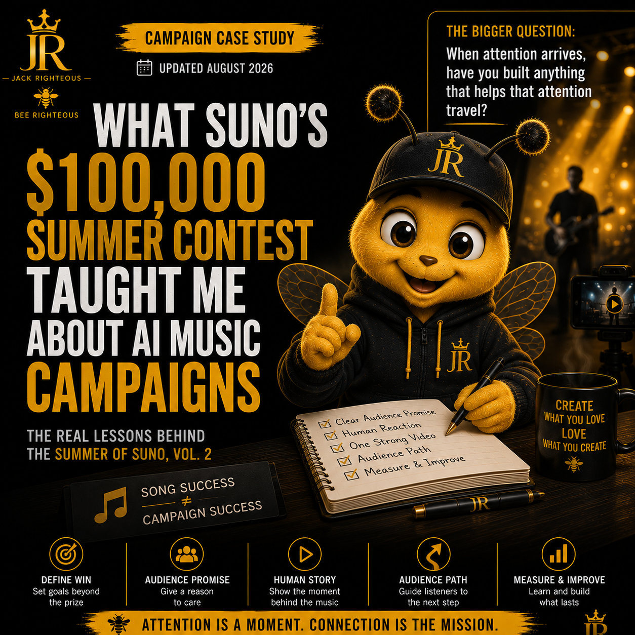 Bee Righteous explores what Suno’s $100,000 Summer Contest taught creators about turning song attention into lasting campaigns.