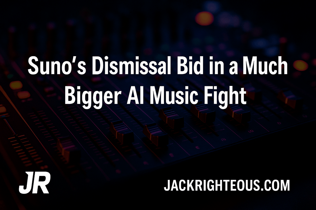 Suno’s Dismissal Bid in a Much Bigger AI Music Fight - Jack Righteous