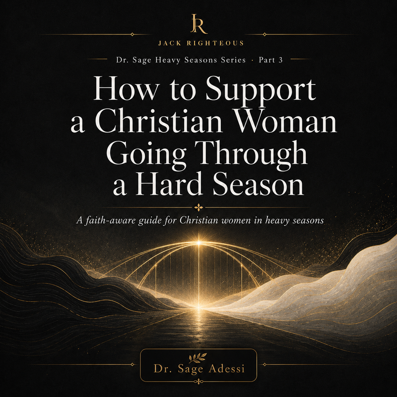 Christian support guide symbolized by a bridge between dark and light during a difficult emotional season