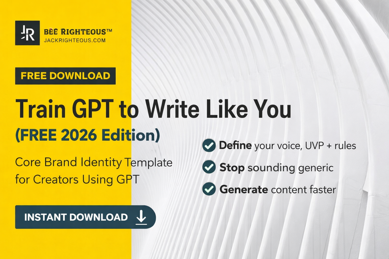 Free creator brand template for training GPT to write with a more consistent voice, message and positioning