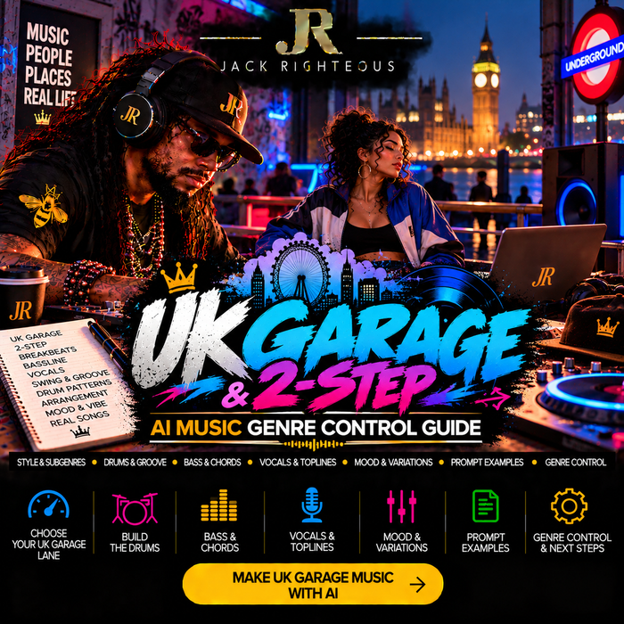UK Garage and 2-Step Genre Intelligence for AI music creators — swing, broken rhythm, bass, vocal chops, drum groove and genre control