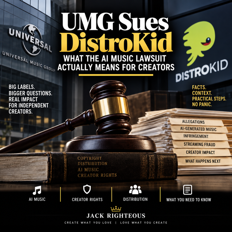 UMG Sues DistroKid — AI music lawsuit and creator rights guide by Jack Righteous