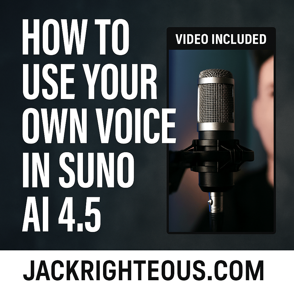 Upload Your Voice in Suno AI 4.5 and Build Songs - Jack Righteous