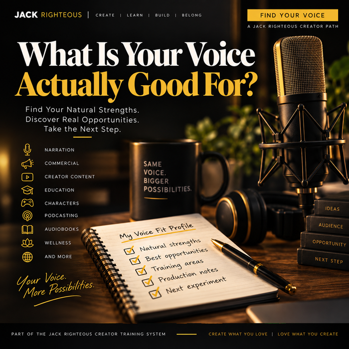 What Is Your Voice Actually Good For? Find Your Voice professional voice fit guide by Jack Righteous