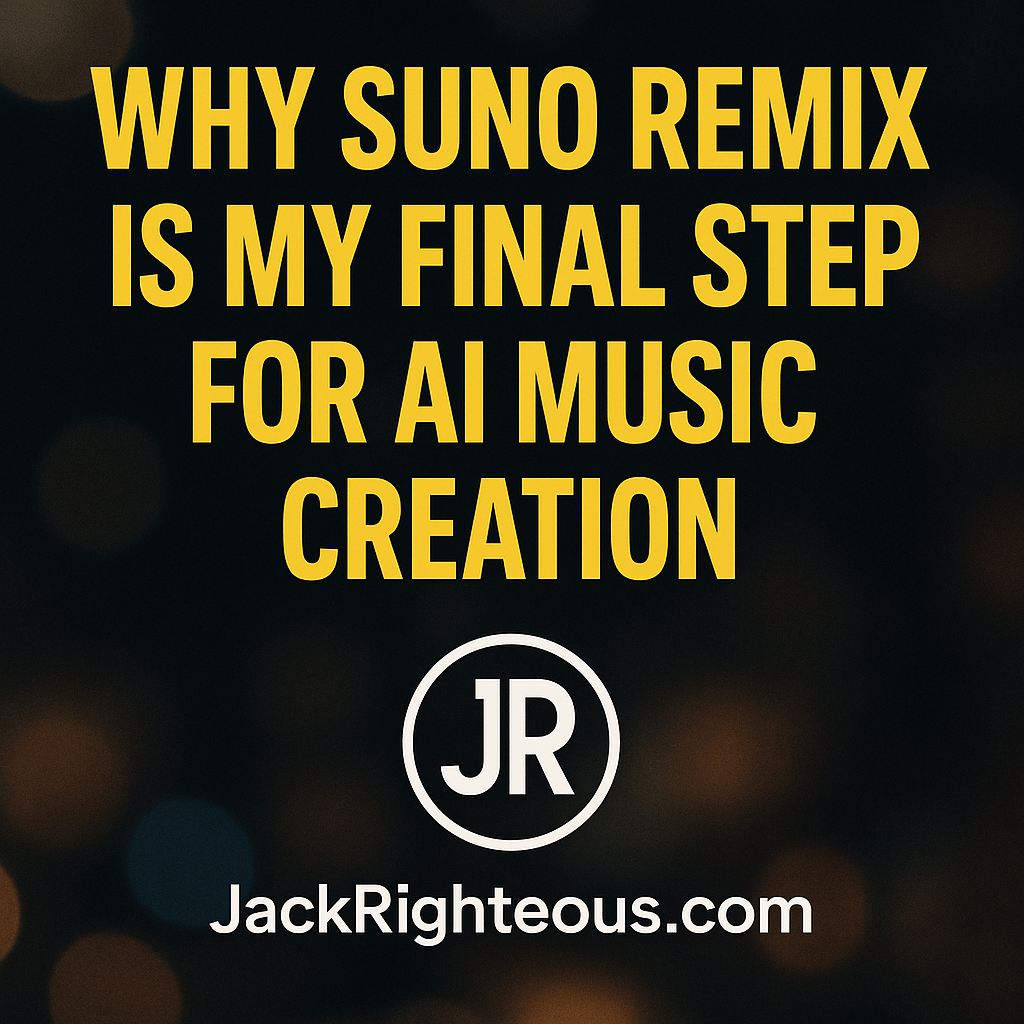 Why Suno Remix Is My Final Step for AI Music Creation - Jack Righteous