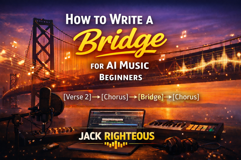 Beginner guide to writing a bridge that adds contrast and movement to an AI-assisted song