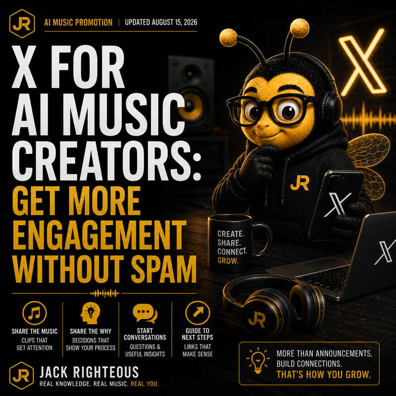 X engagement guide for AI music creators focused on building conversation, visibility and audience growth without spam