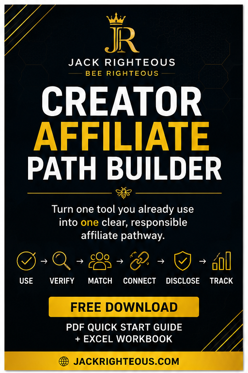 Creator Affiliate Path Builder free PDF and Excel workbook for creators