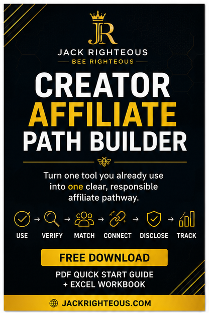 Creator Affiliate Path Builder free PDF and Excel workbook for creators