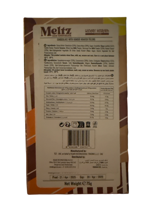 Meltz Dubai Chocolate Kinder Knafeh Flavour 75G - Dubai Edition
