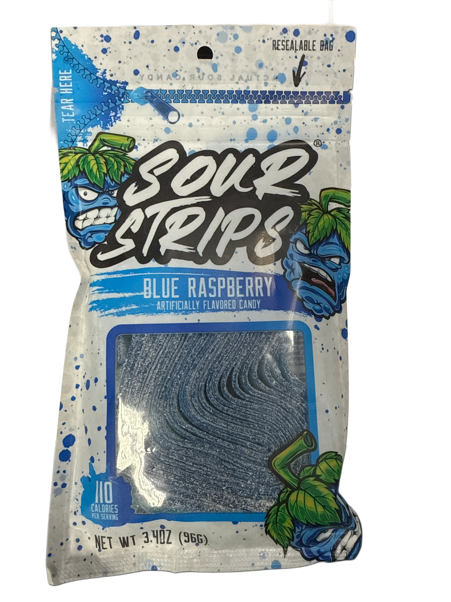 Sour Strips Blue Raspberry 3.40OZ - U.S Edition
