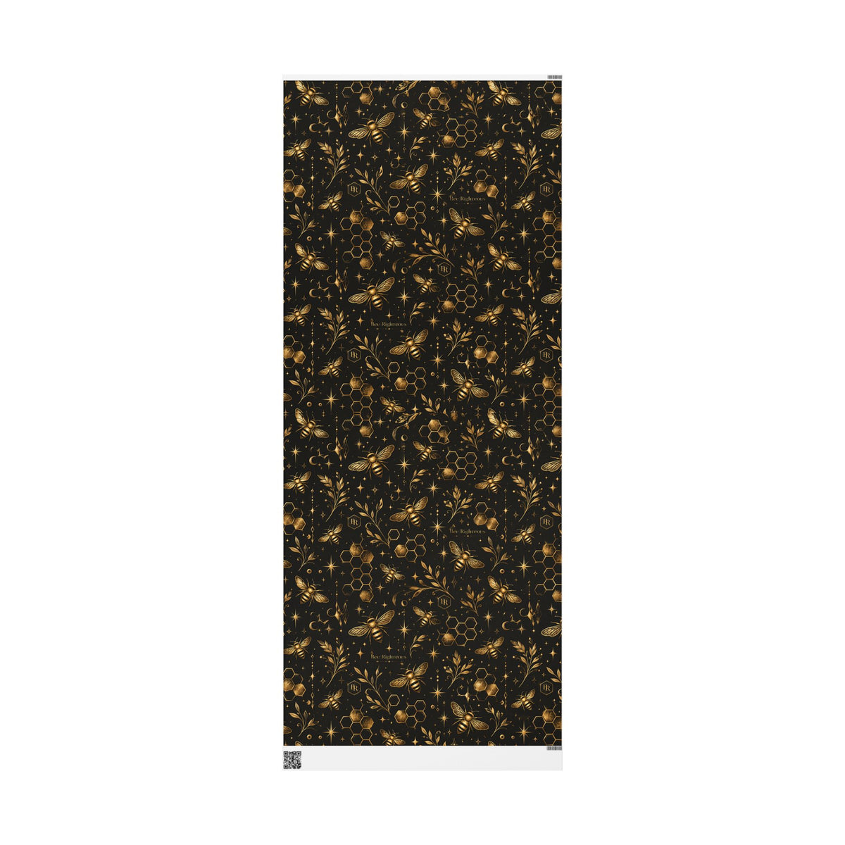 Wrapping Paper — Elegant Black & Gold Bee Pattern Gift Wrap