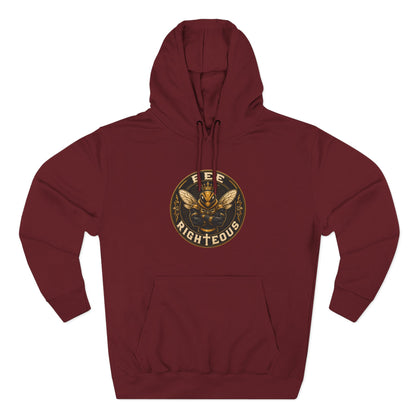 Maroon hoodie with 'Heir of Heaven' text and cross design on a white background