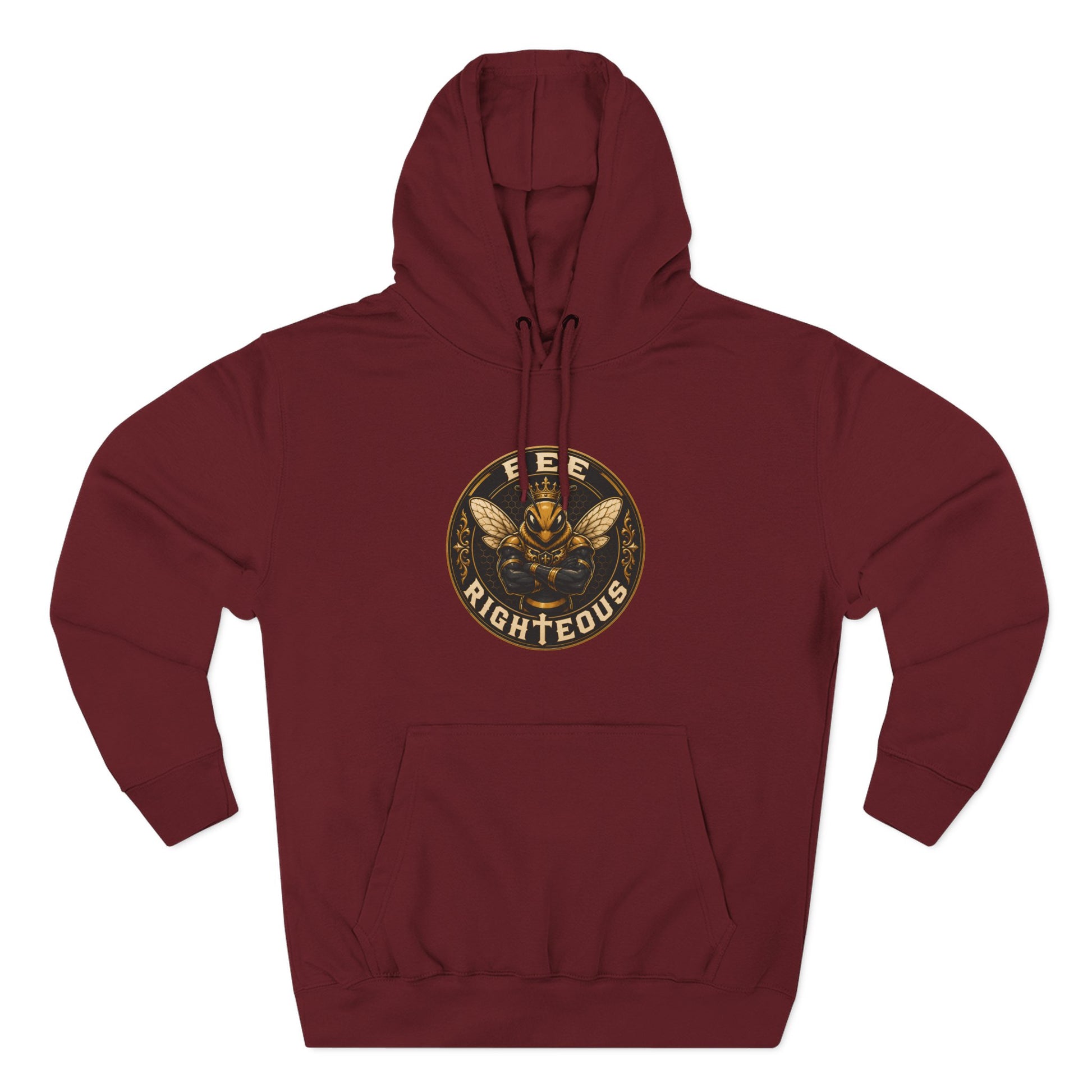 Maroon hoodie with 'Heir of Heaven' text and cross design on a white background