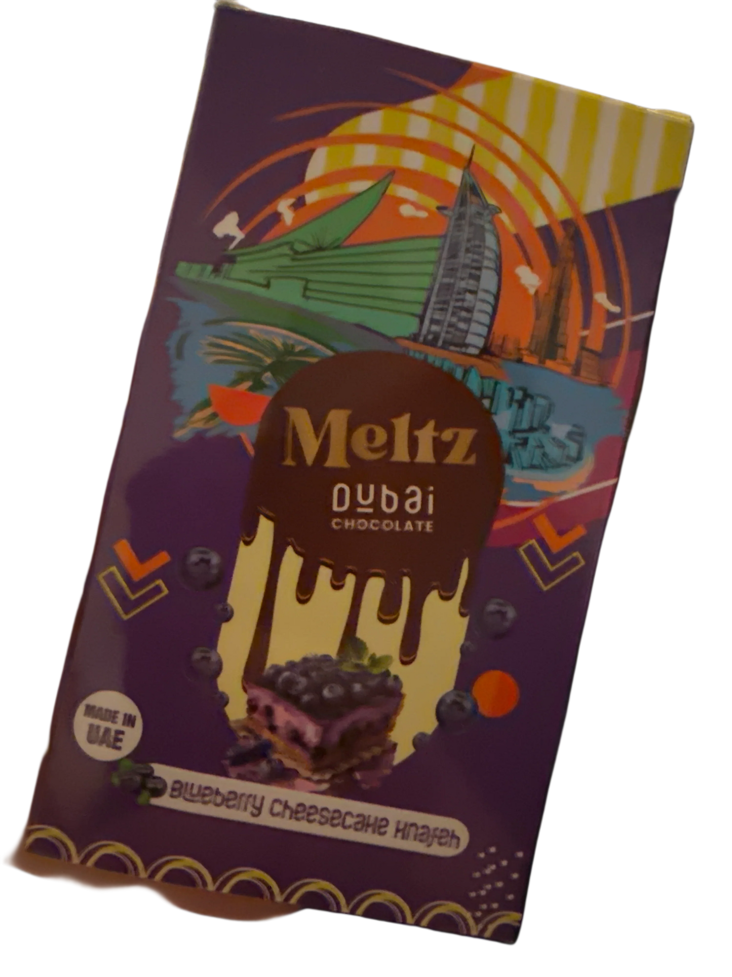 Meltz Dubai Chocolate Blueberry Cheesecake Knafeh Flavour 75G - Dubai Edition
