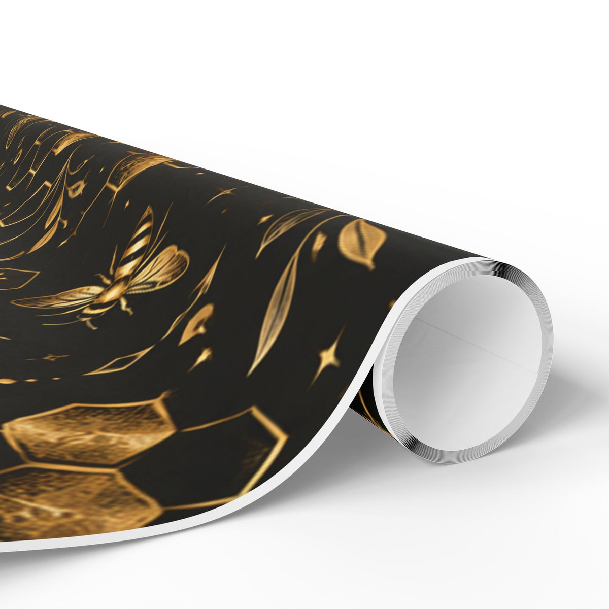 Wrapping Paper — Elegant Black & Gold Bee Pattern Gift Wrap