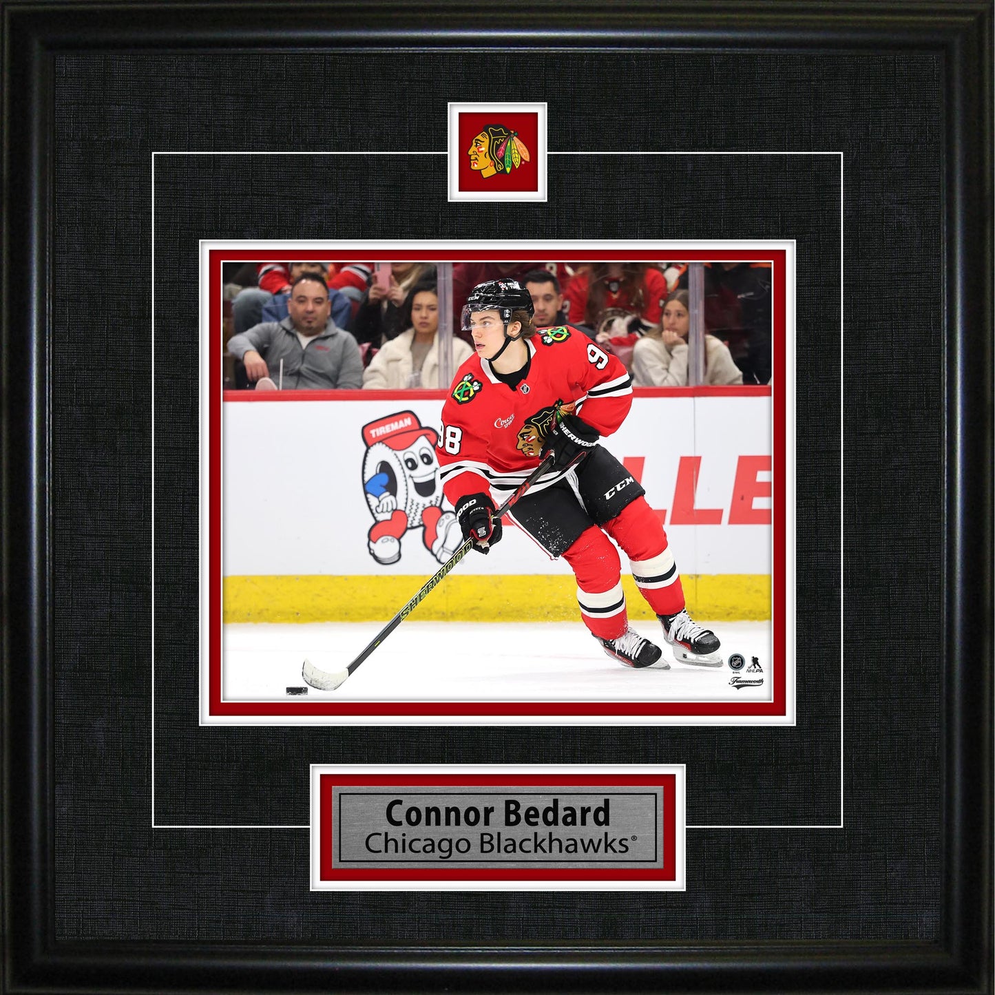 Connor Bedard Framed Pin & Plate Chicago Blackhawks