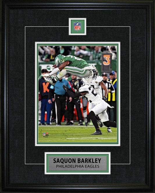 Saquon Barkley Framed Pin & Plate Eagles