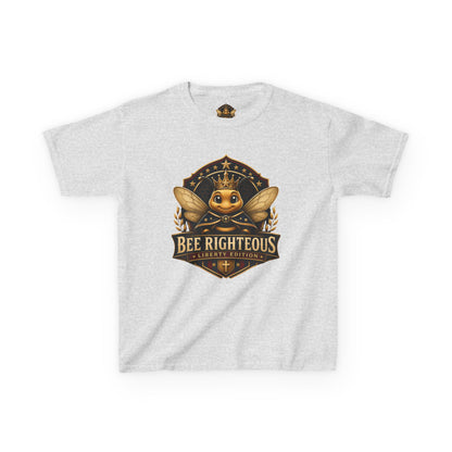 Gray t-shirt with a bee-themed graphic and text on a white background