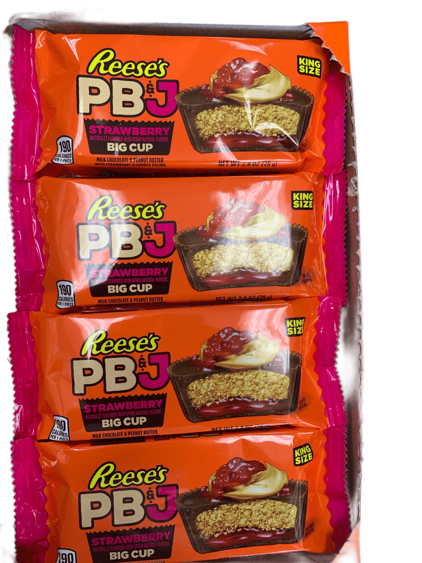 Reeses PB and J Strawberry Flavoured King Size Cup 79G - U.S Edition