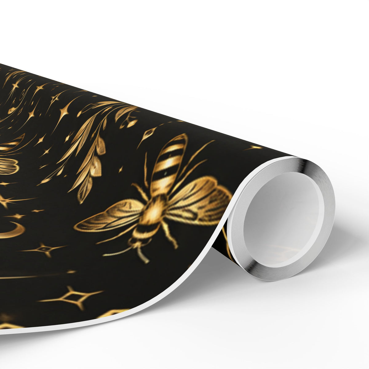 Wrapping Paper — Elegant Black & Gold Bee Pattern Gift Wrap