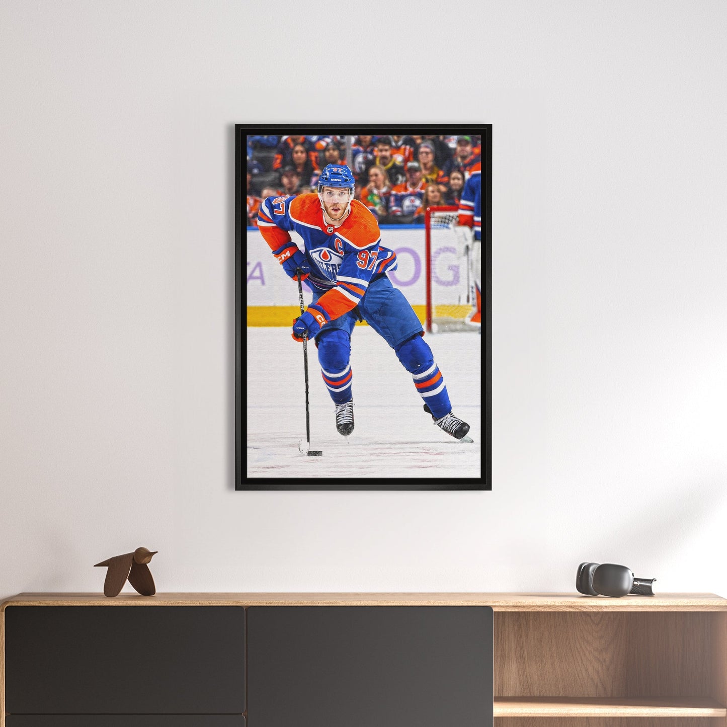 Connor McDavid Framed 20x29 Canvas Oilers Action-V