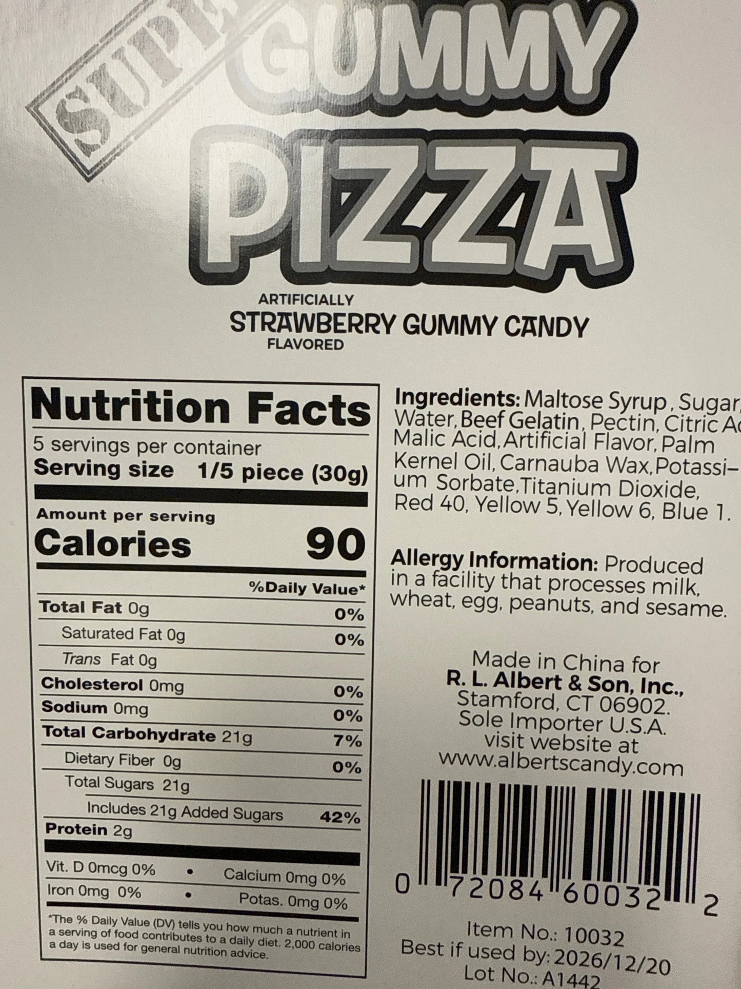 Super Gummy Pizza Candy 150G - U.S Edition