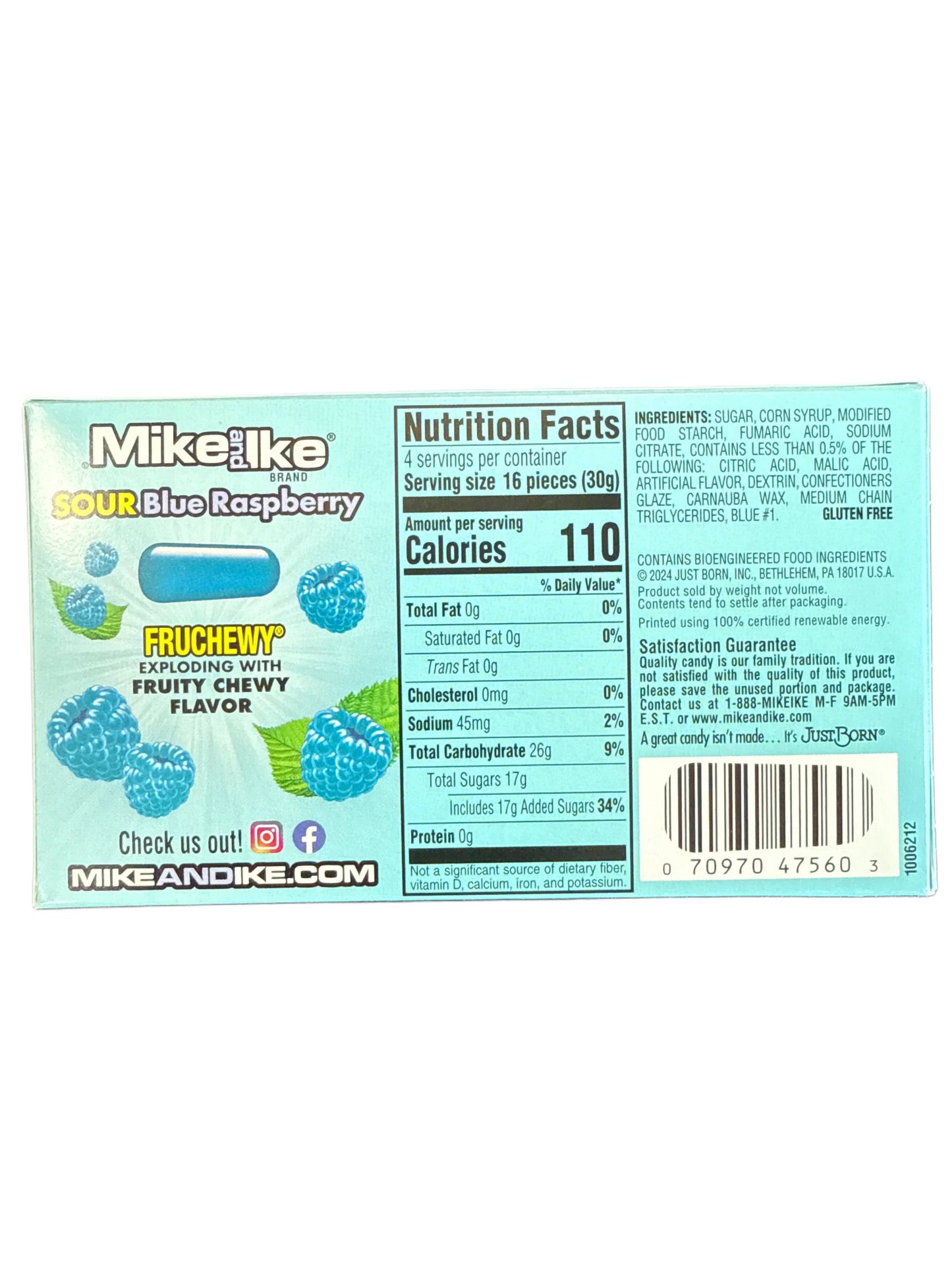Mike and Ike Sour Blue Raspberry 120G - U.S Edition