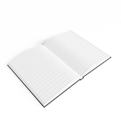 Open notebook with grid paper on a white background