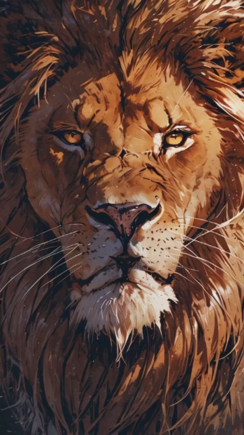 Anime-Style Lion Music Canvas – MP4 + JPEG Visual Download — video still used as static product cover