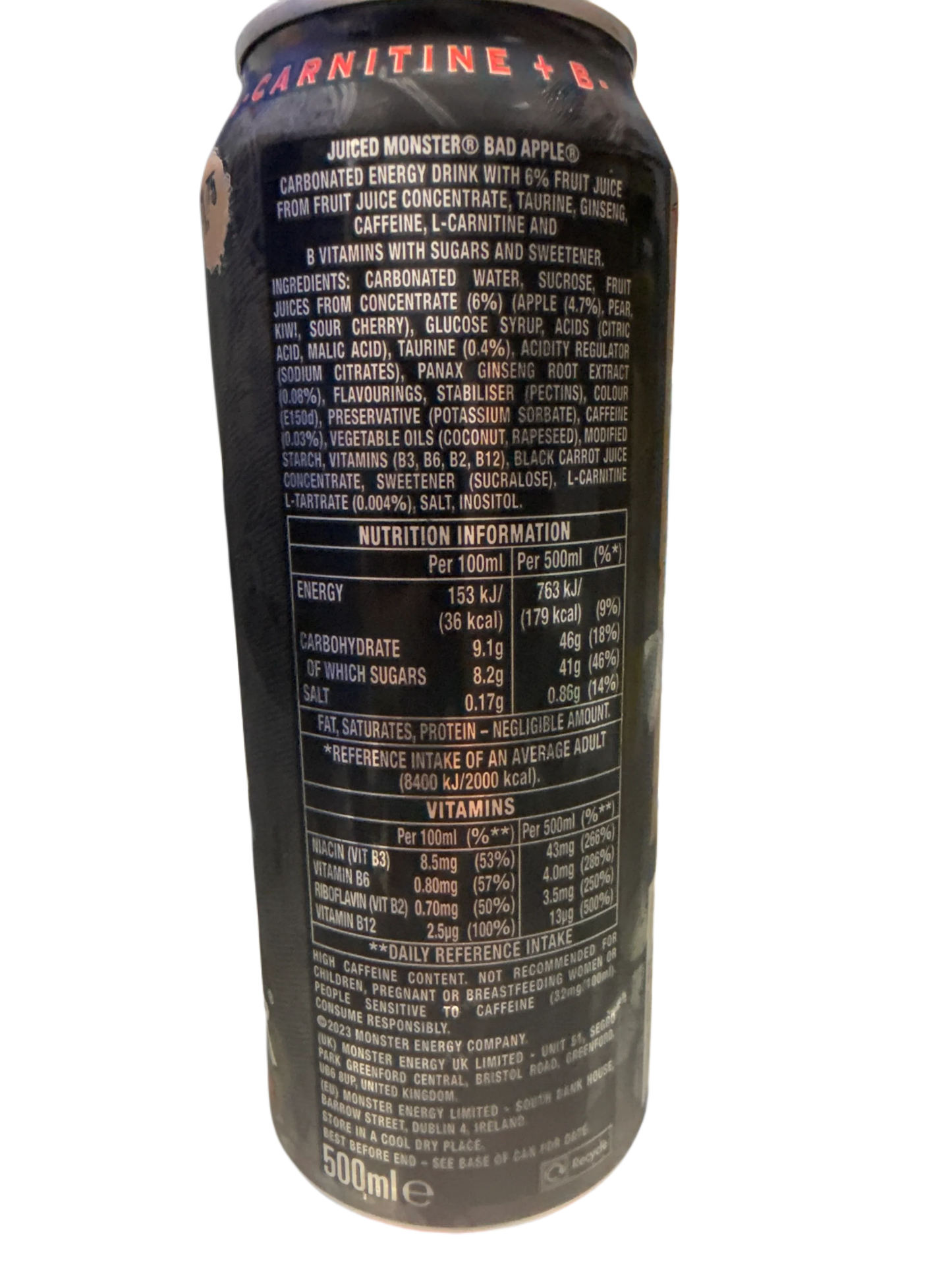 Monster Energy Bad Apple Flavour 500ML - U.K Edition