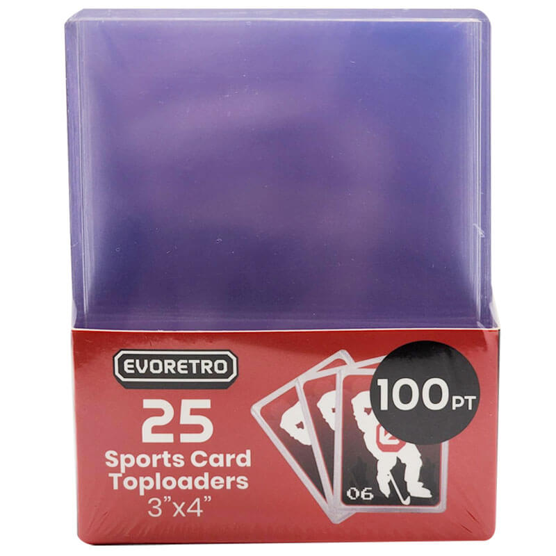 25 EVORETRO Toploader 35pt/55pt/75pt/100pt/180pt – Pack of 25 for Trading Cards