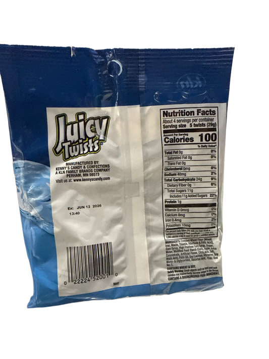 Juicy Twists Blue Raspberry Flavour Candy 113G - U.S Edition