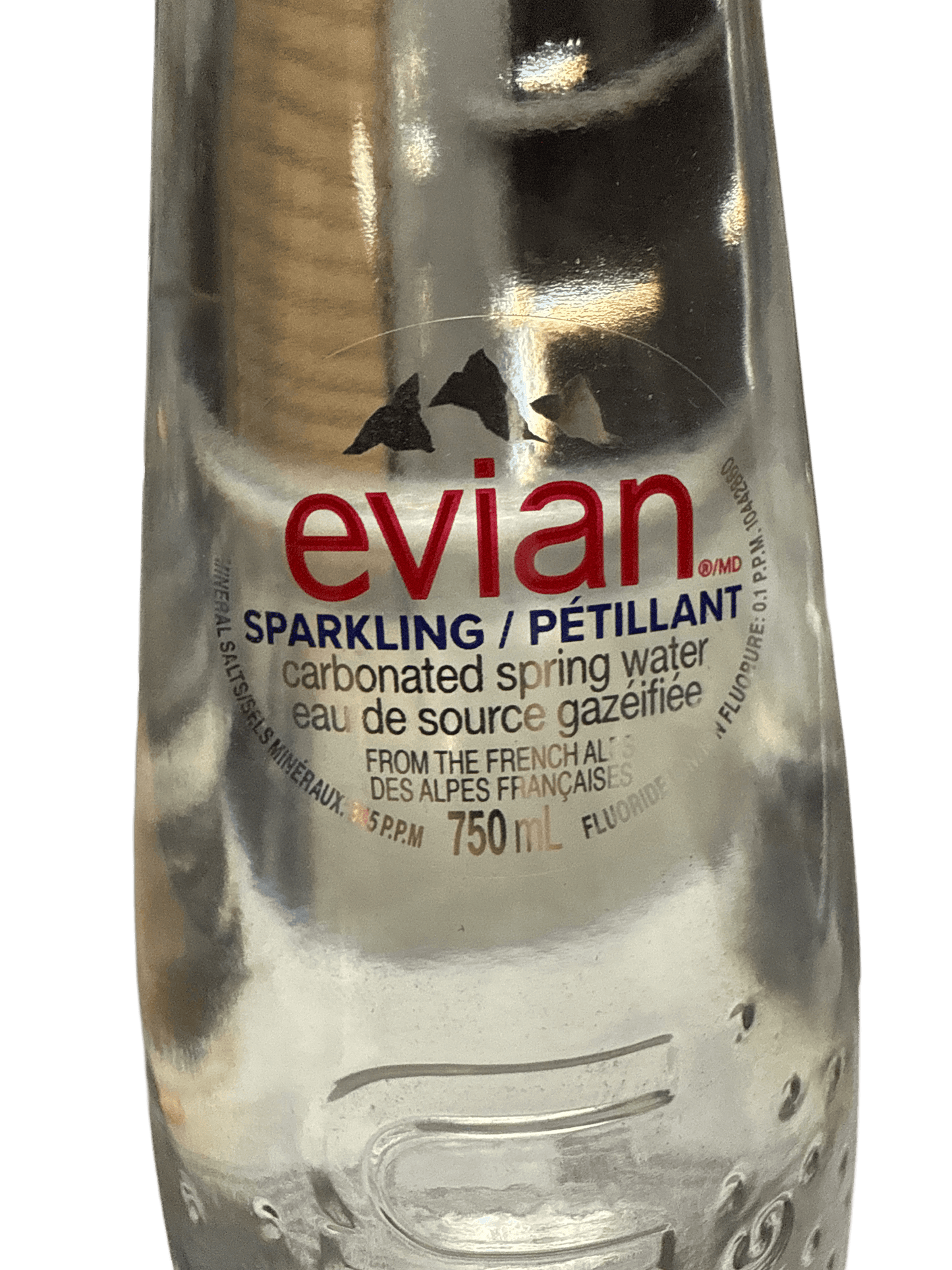 Evian Sparkling Water Glass Bottle 750ML - Canadian Edition