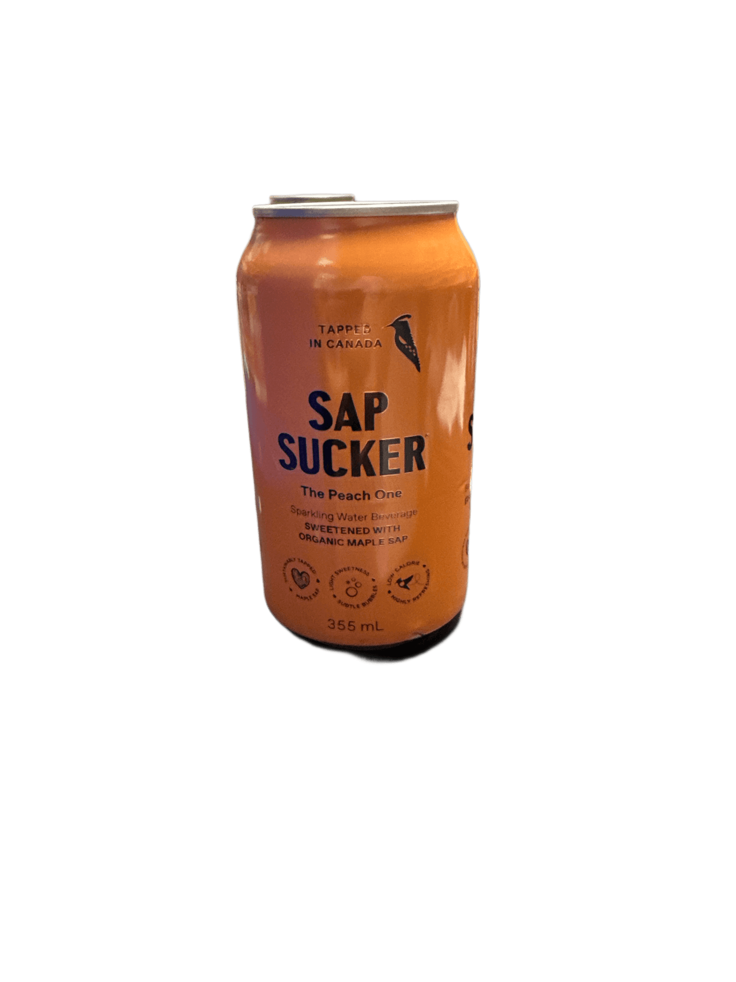 Sap Sucker Peach Sparkling Water Sweetened with Organic Maple Sap 355ML - Canadian Edition
