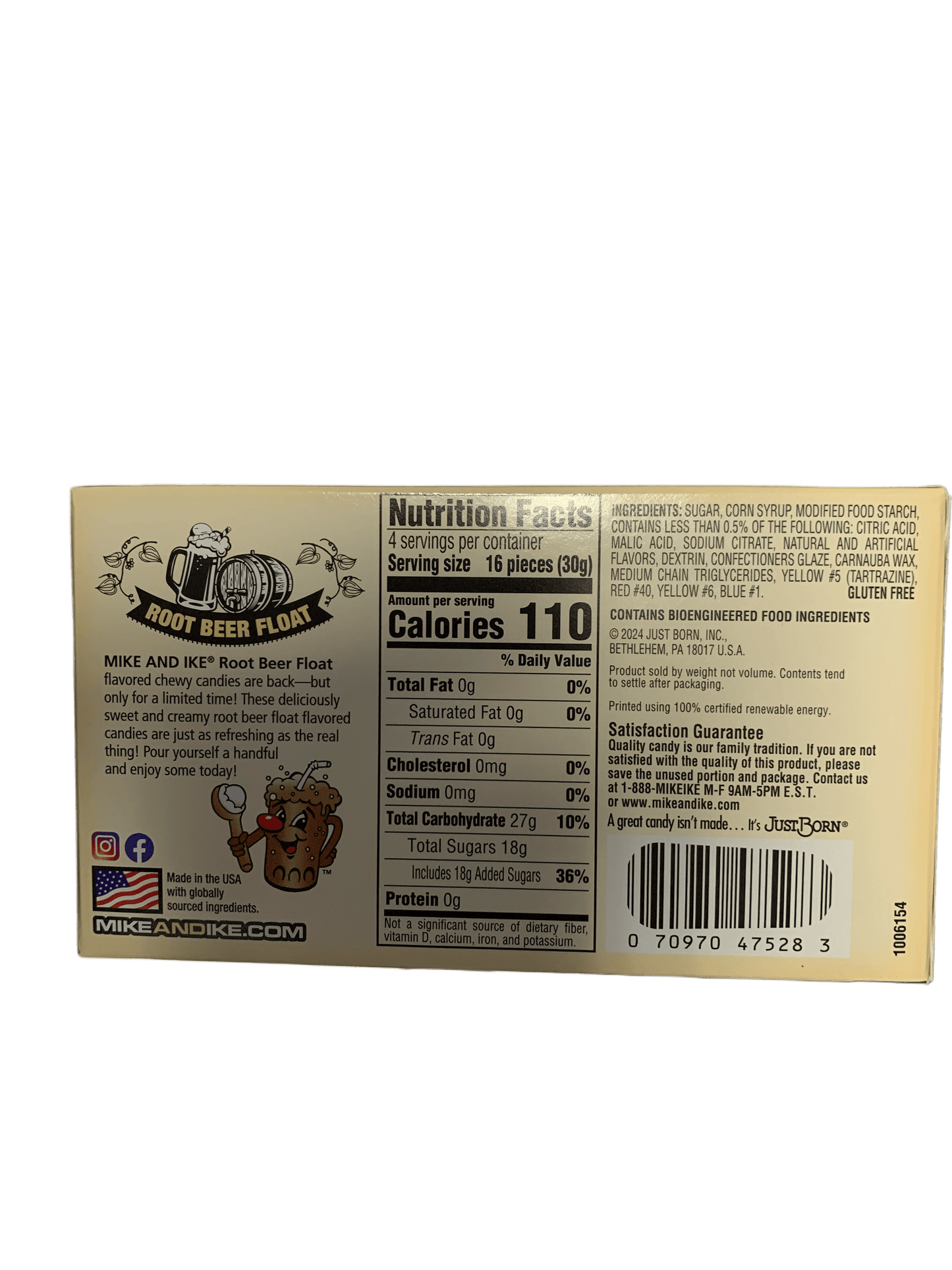 Mike and Ike Root Beer Float Chewy Candies 120G - U.S Edition