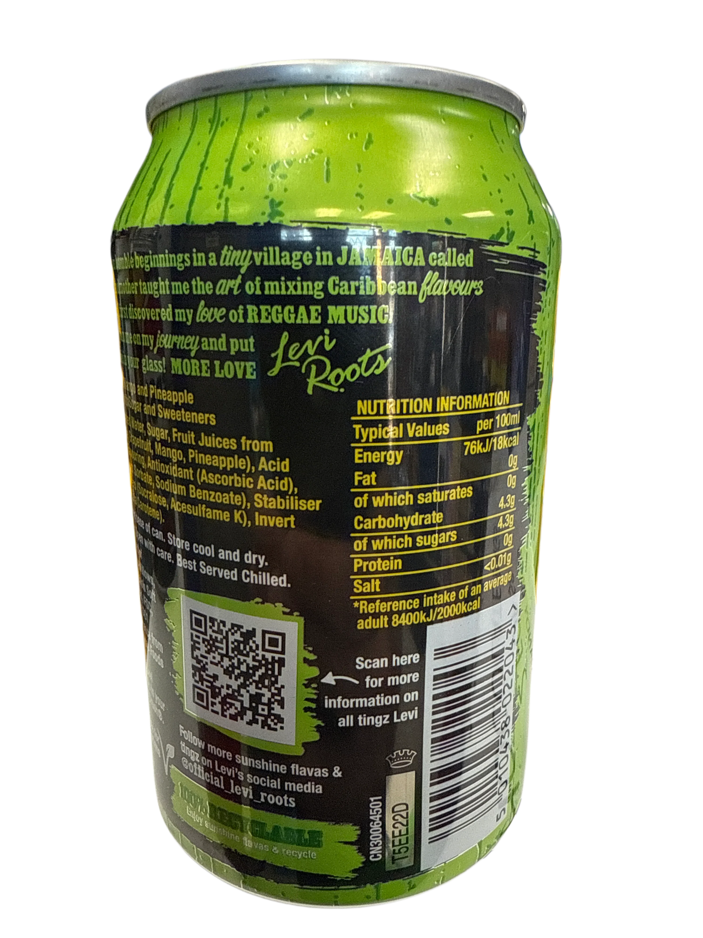 Levi Roots Caribbean Crush Grapefruit Mango Pineapple Flavour 355 ML - U.K Edition
