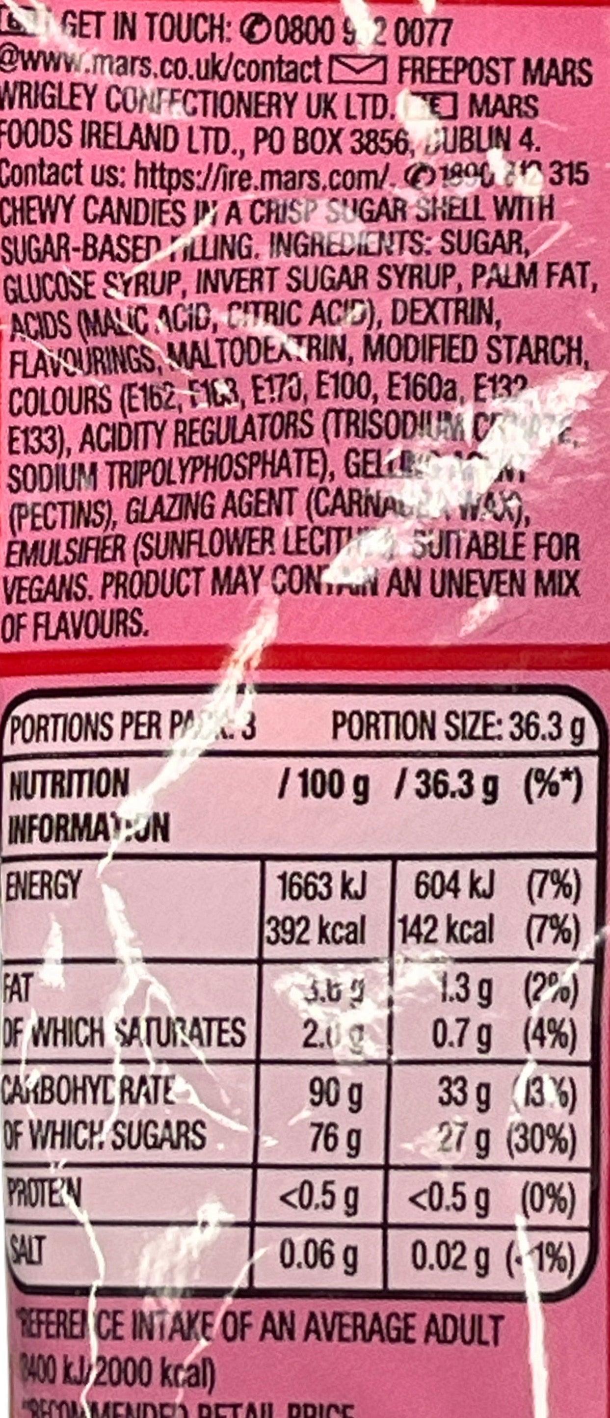 Skittles Giants Gooey Candy Bag 109G Ireland Edition