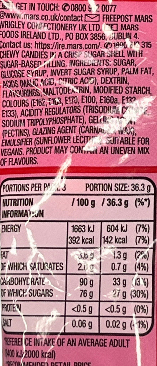 Skittles Giants Gooey Candy Bag 109G Ireland Edition