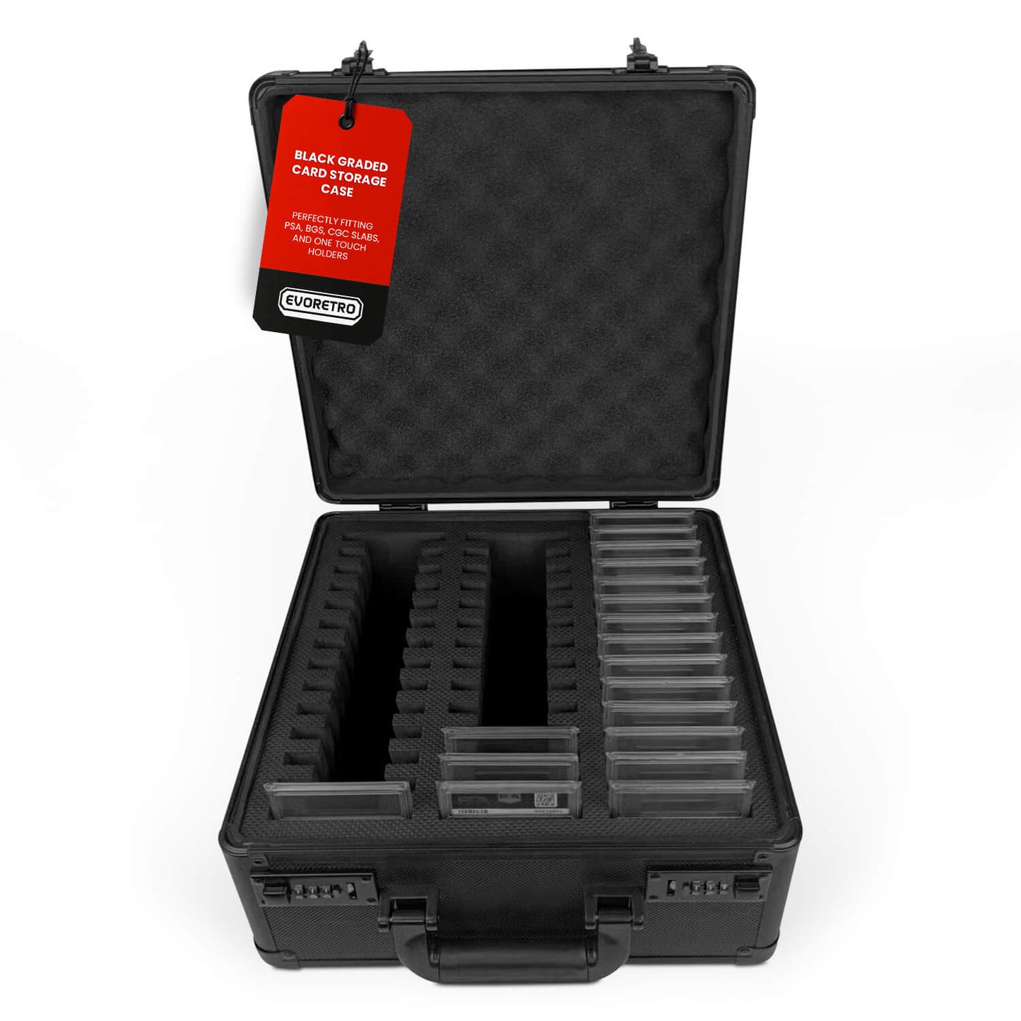 3 Row with Individual Slot Fit for 42 Graded Cards - Black - Jack Righteous